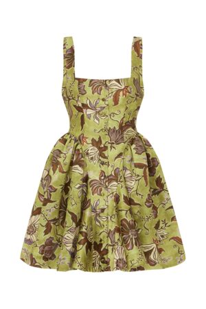 Zitronengelbes Minikleid mit Volant