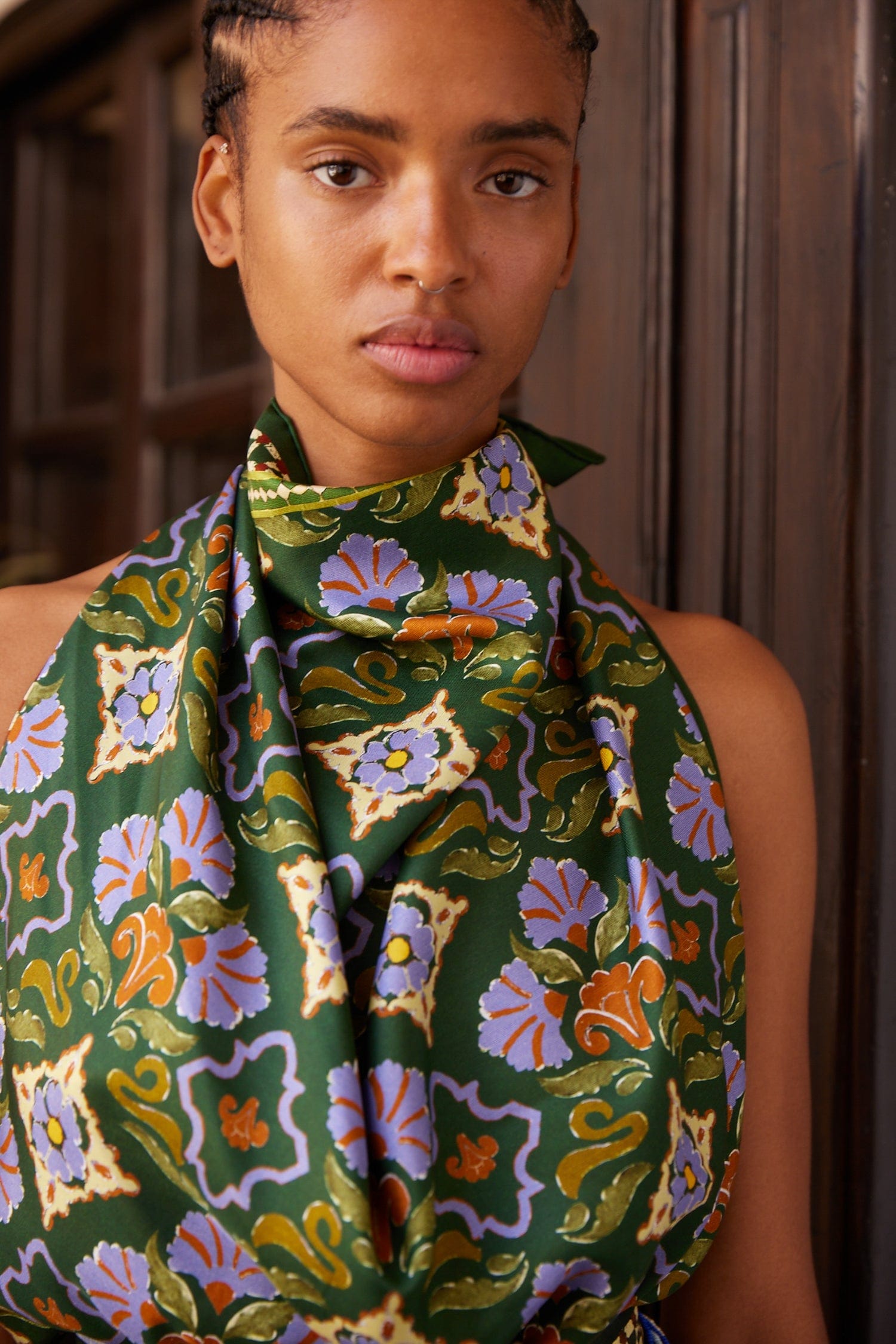 CECE SPLICED SILK TOP - Image 5