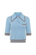 NOURA KNIT POLO BLAU
